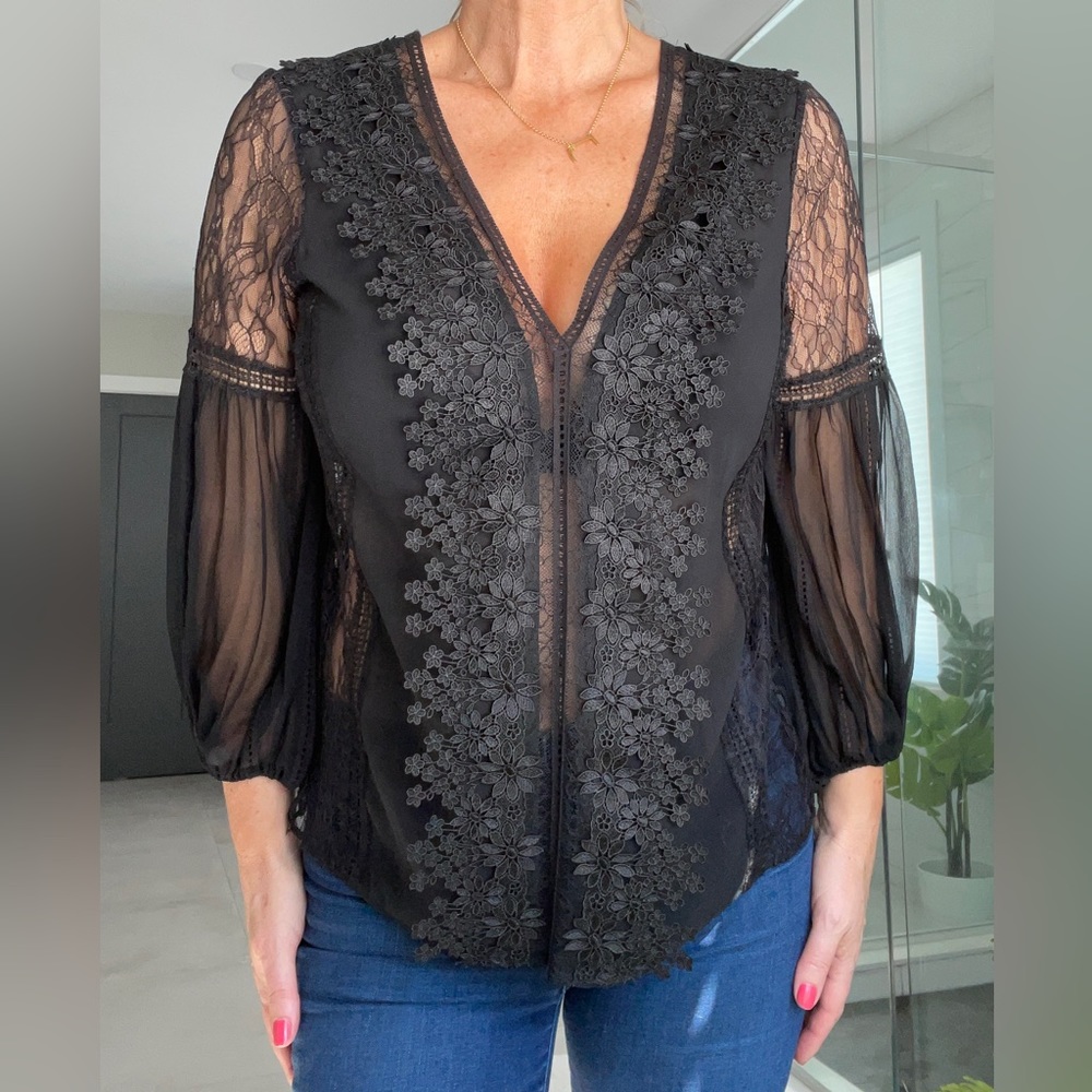Alice + Olivia lace blouse